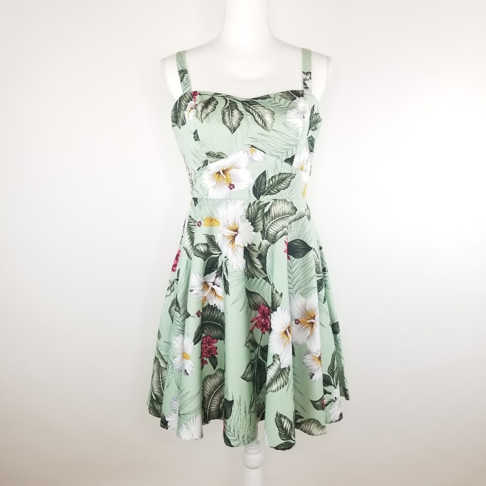 Hell Bunny Tropical Pinup Dress Size Large